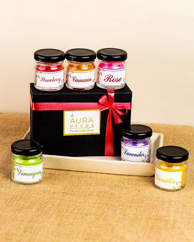 AuraDecor Fragrance Jar Candle Set of 6