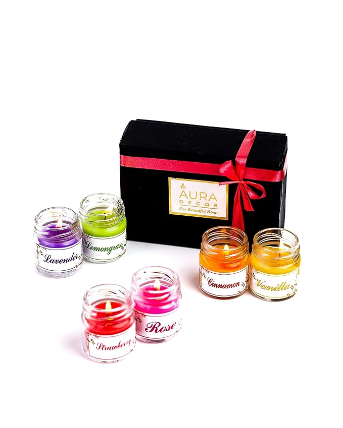 AuraDecor Fragrance Jar Candle Set of 6