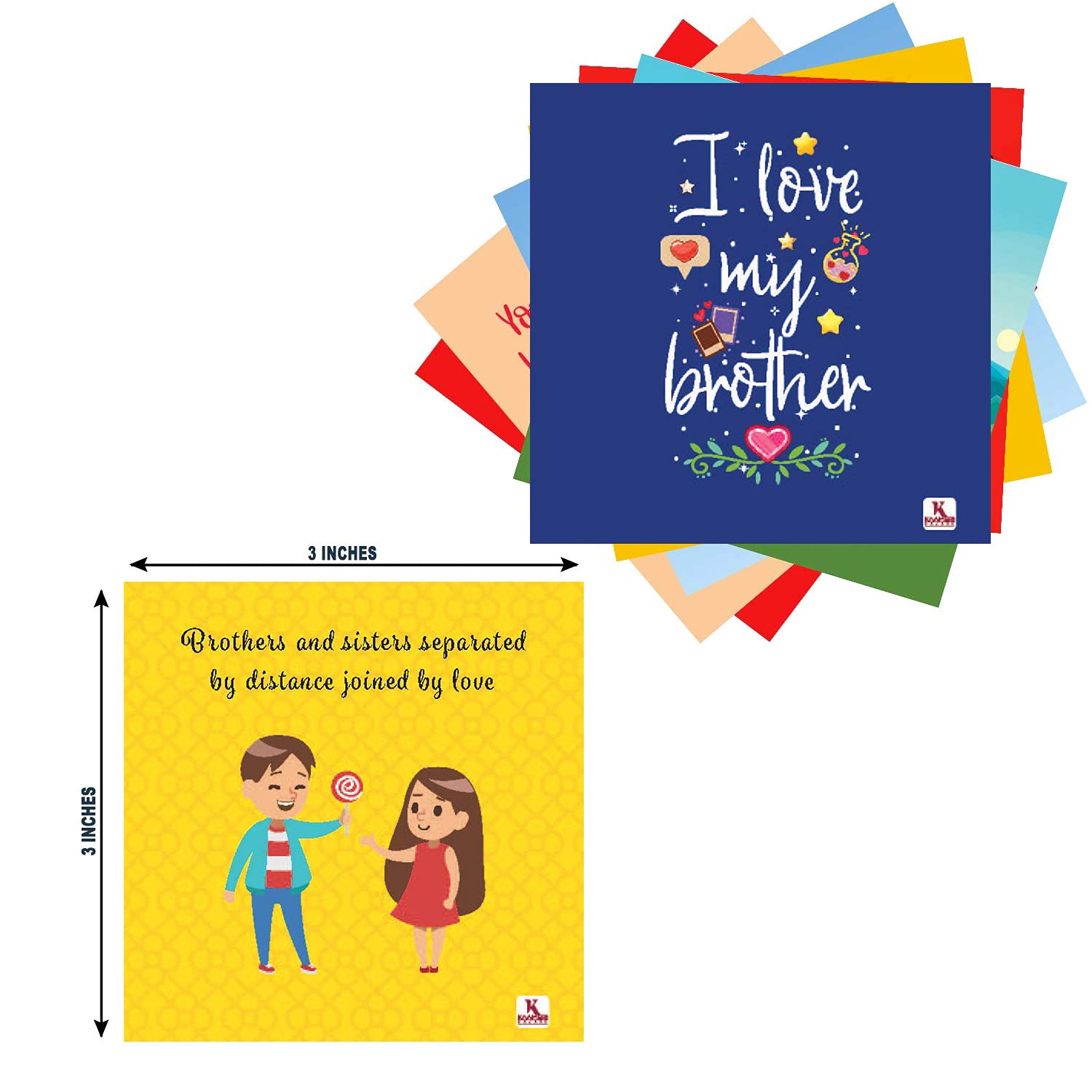 Set of 48 Best Brother Ever Cards for Rakhi or Other DIY Greeting Cards for Brother Bhai Rakhi Gifts