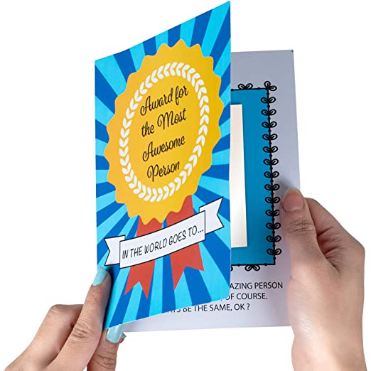 Most Awesome Person Greeting Card with Mirror Inside Unique Card for Girlfriend/Boyfriend/Friends