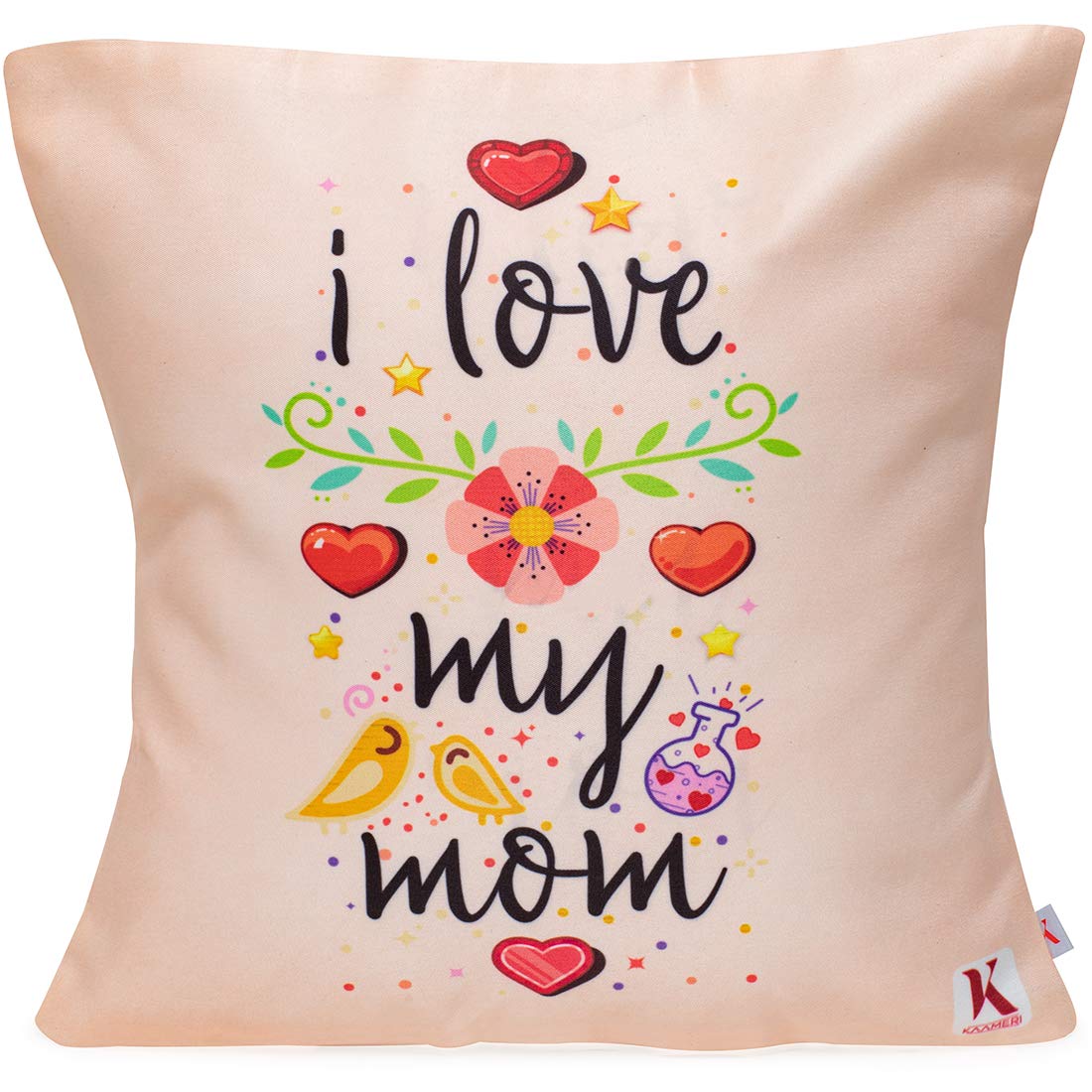 Gift For Mummy Papa With Cushion Cover Set For Maa Papa, Featuring The Quote I Love You