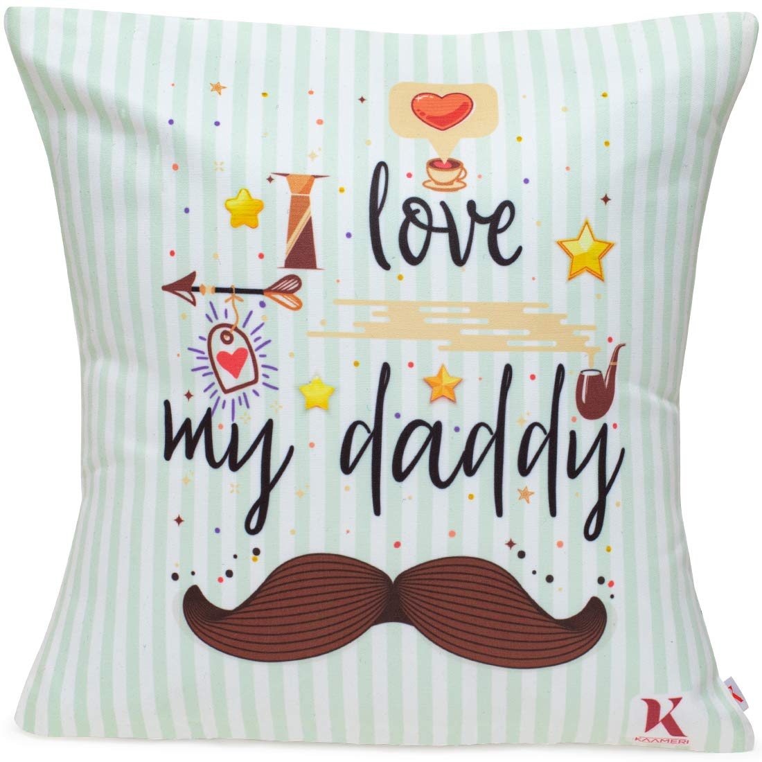 Gift For Mummy Papa With Cushion Cover Set For Maa Papa, Featuring The Quote I Love You