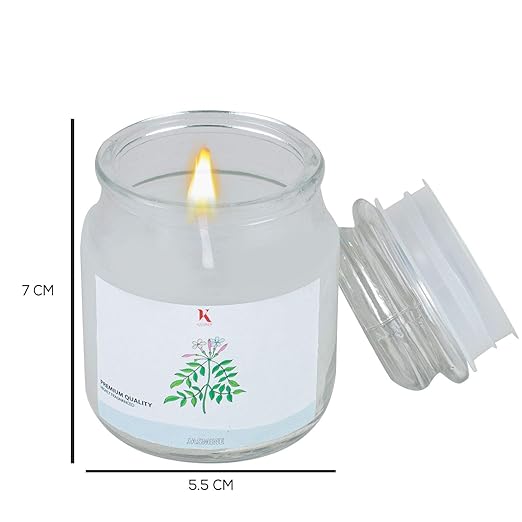 Highly Fragranced Jasmine Filled Glass Jar Candle