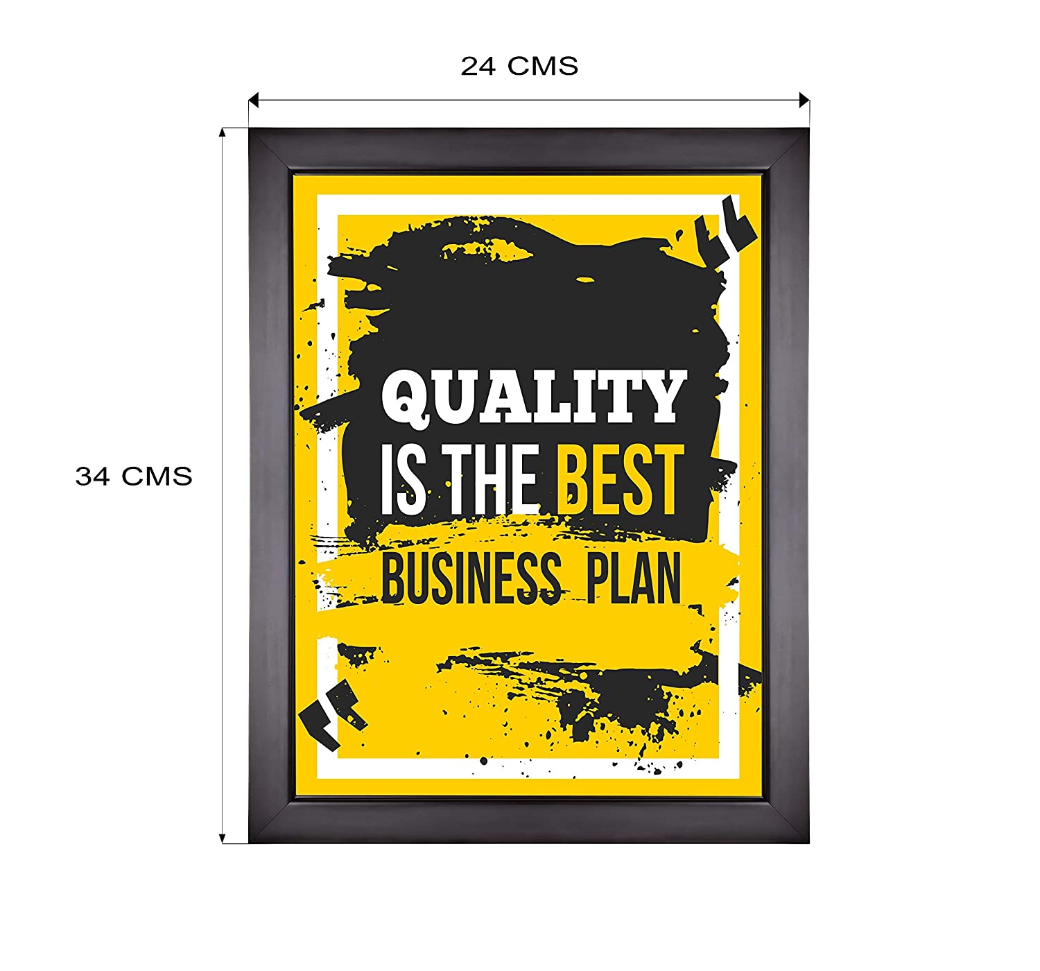 Motivational Framed Poster Quote – Quality Is The Best Business Plan - For Office and Home Decor