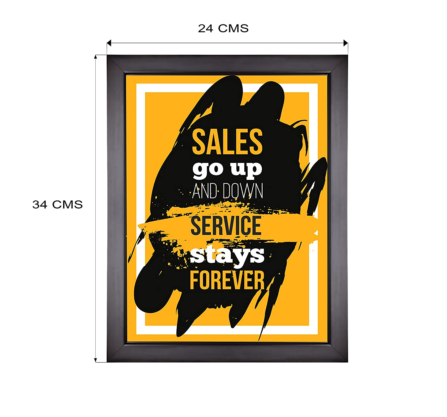 Motivational Framed Poster Quote – Sales Go Up And Down Service Stays Forever